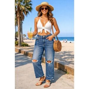 TORRID Ripped Wide Leg Jeans